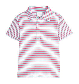 Little English Short Sleeve Polo - Primary Stripe