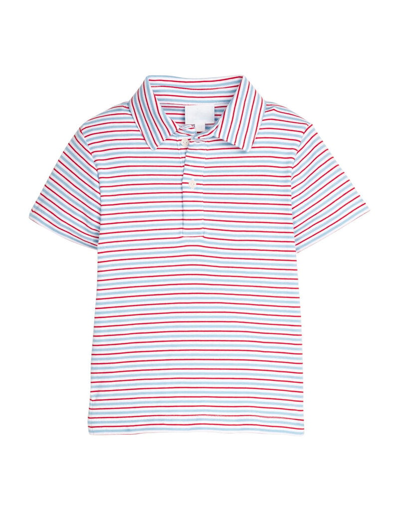 Little English Short Sleeve Polo - Primary Stripe