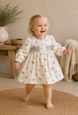 Viverano Juliet Smocked Floral Baby Dress Bloomer Set Organic
