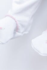 Magnolia Baby Poppy Classic Pink Smocked Collared Footie