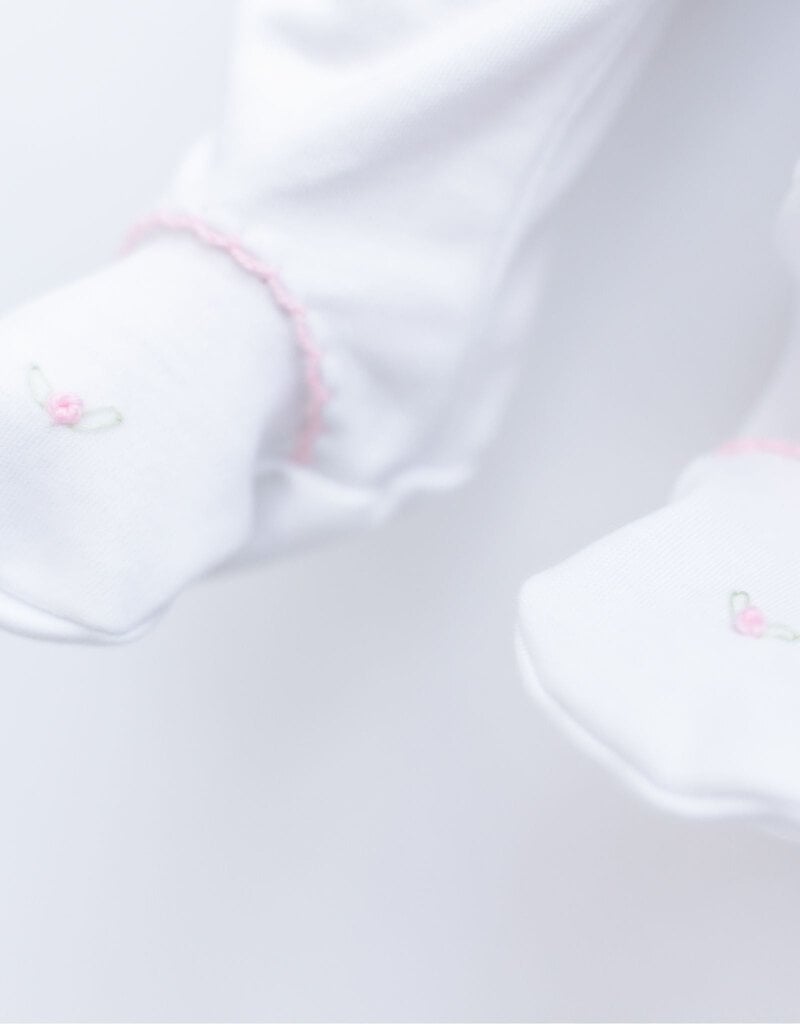 Magnolia Baby Poppy Classic Pink Smocked Collared Footie