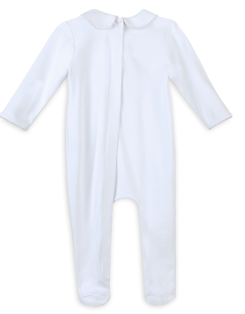 Magnolia Baby Poppy Classic Pink Smocked Collared Footie