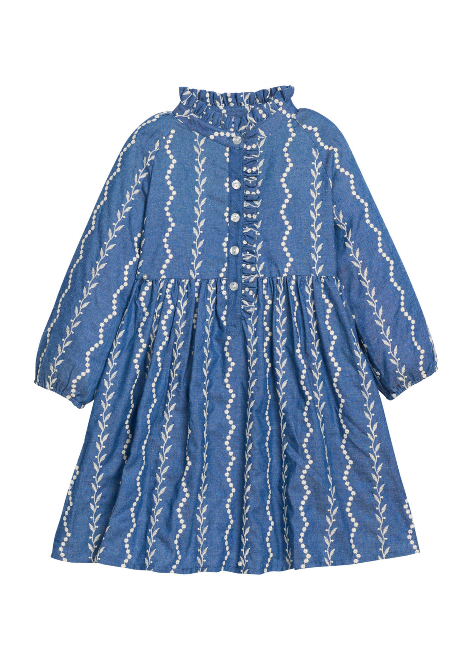 Bisby Amelia Dress - Chamonix Chambray Embroidery