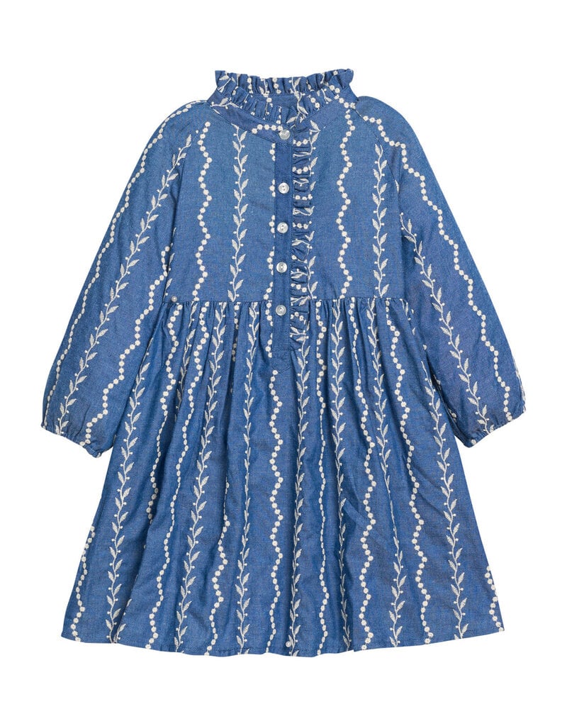 Bisby Amelia Dress - Chamonix Chambray Embroidery