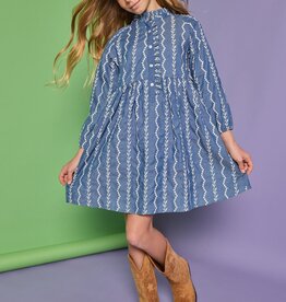 Bisby Amelia Dress - Chamonix Chambray Embroidery