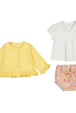Mayoral Yellow Cardigan 3 pc Set
