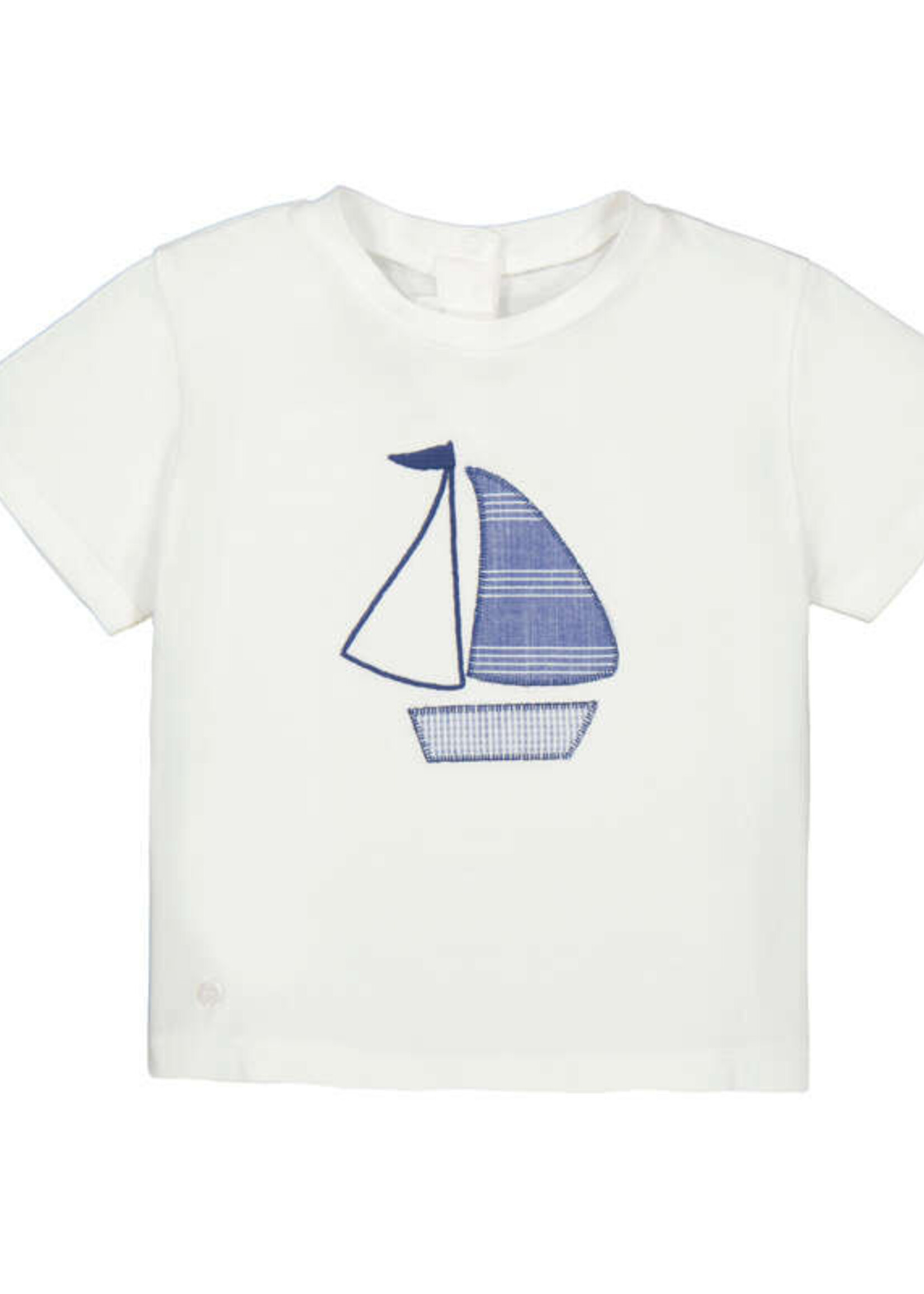 Mayoral Baby Boy White S/S Tee w/Sailboat