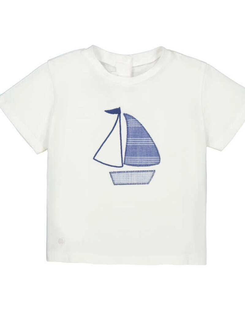 Mayoral Baby Boy White S/S Tee w/Sailboat