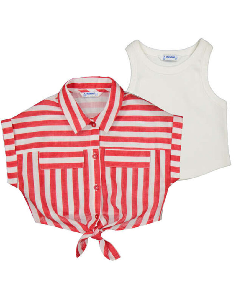 Mayoral Persimmon Stripe Top w/Tank Top