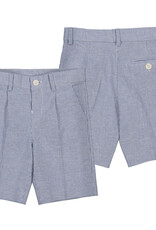 Mayoral Linen Suiting Shorts Finely Blue Stripe