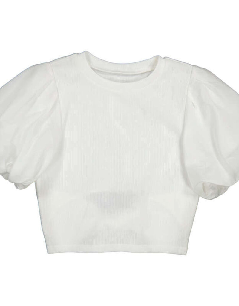 Mayoral White Puffy Sleeve Top