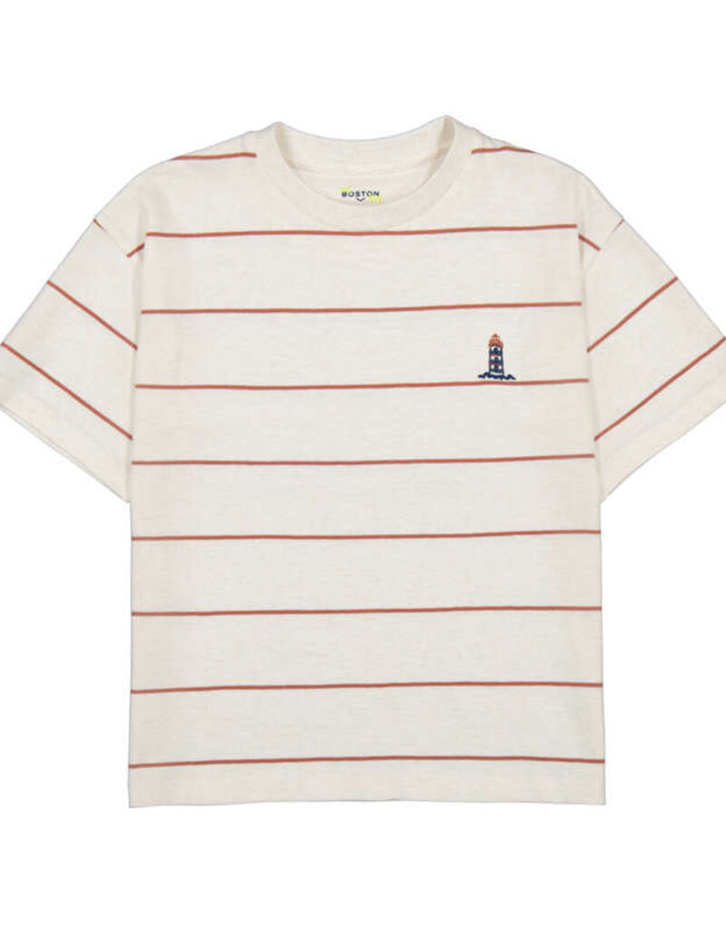 Mayoral White S/S Tee Red Stripe