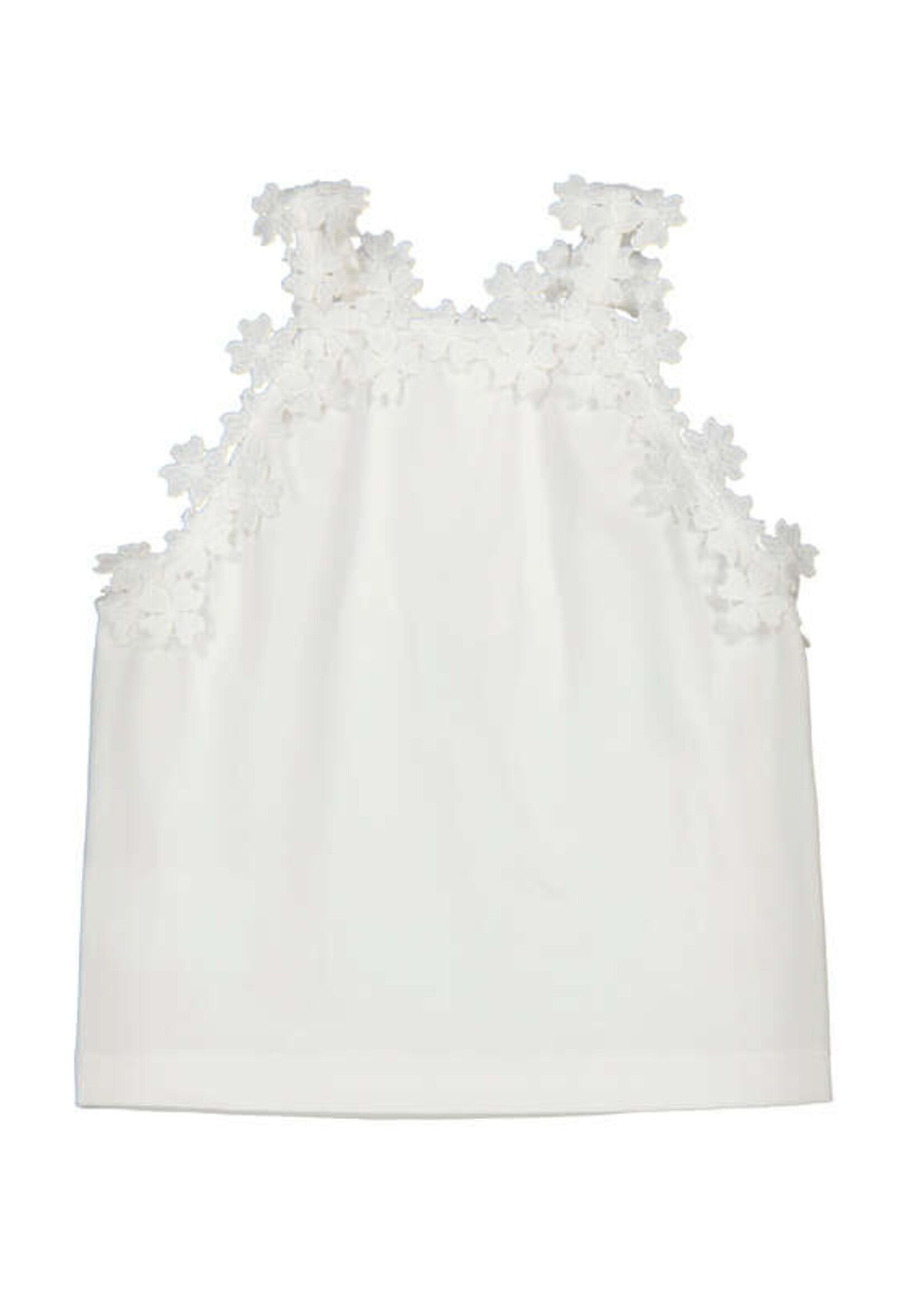 Mayoral White Tank Top w/Flower Lace