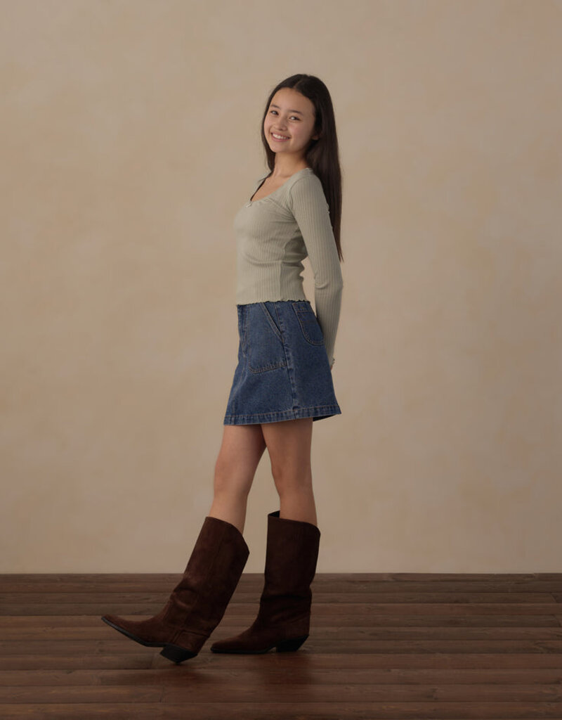 Rylee + Cru LLC TEEN TENNESSEE MINI SKIRT INDIGO