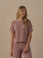 Rylee + Cru LLC TEEN BOXY CROP KNIT TEE ROSEWOOD