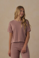 Rylee + Cru LLC TEEN BOXY CROP KNIT TEE ROSEWOOD