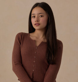 Rylee + Cru LLC TEEN LONG SLEEVE KNIT TEE MULBERRY