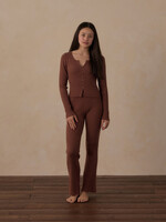 Rylee + Cru LLC TEEN FLARE RIB KNIT PANT MULBERRY
