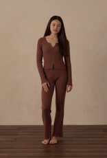 Rylee + Cru LLC TEEN FLARE RIB KNIT PANT MULBERRY