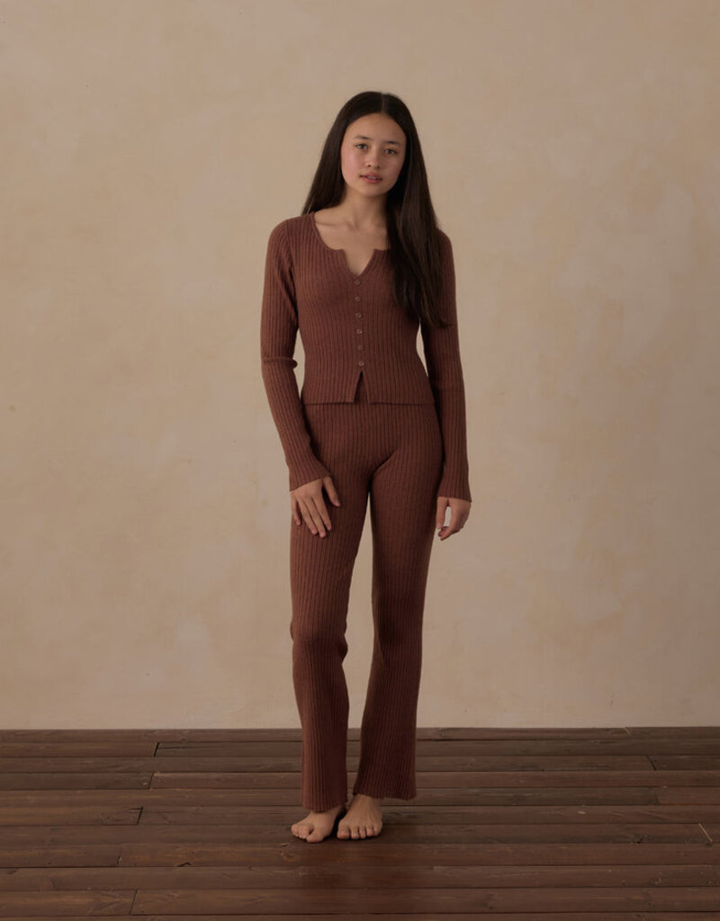 Rylee + Cru LLC TEEN FLARE RIB KNIT PANT MULBERRY