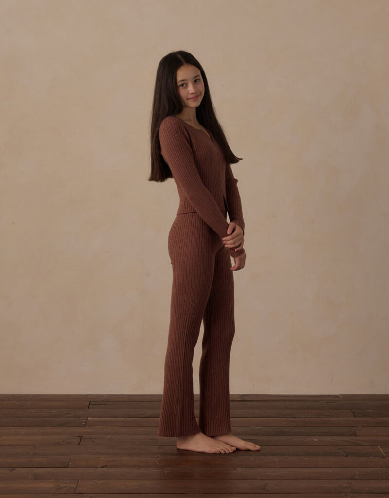 Rylee + Cru LLC TEEN FLARE RIB KNIT PANT MULBERRY