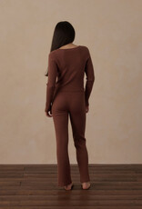 Rylee + Cru LLC TEEN FLARE RIB KNIT PANT MULBERRY
