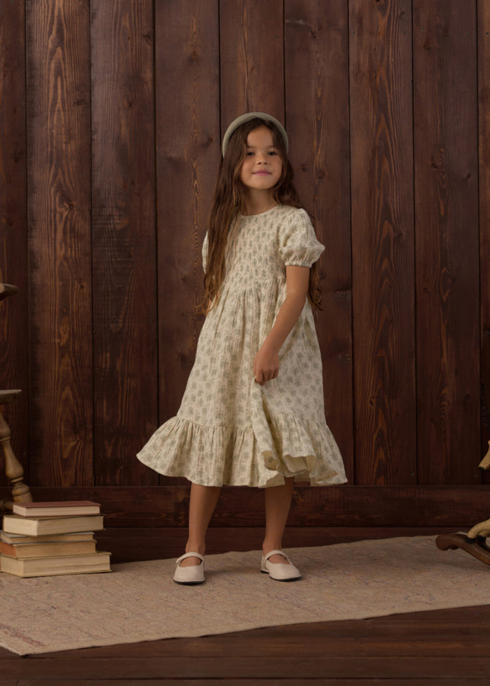 Rylee + Cru LLC LYDIA DRESS GREEN IRIS NATURAL