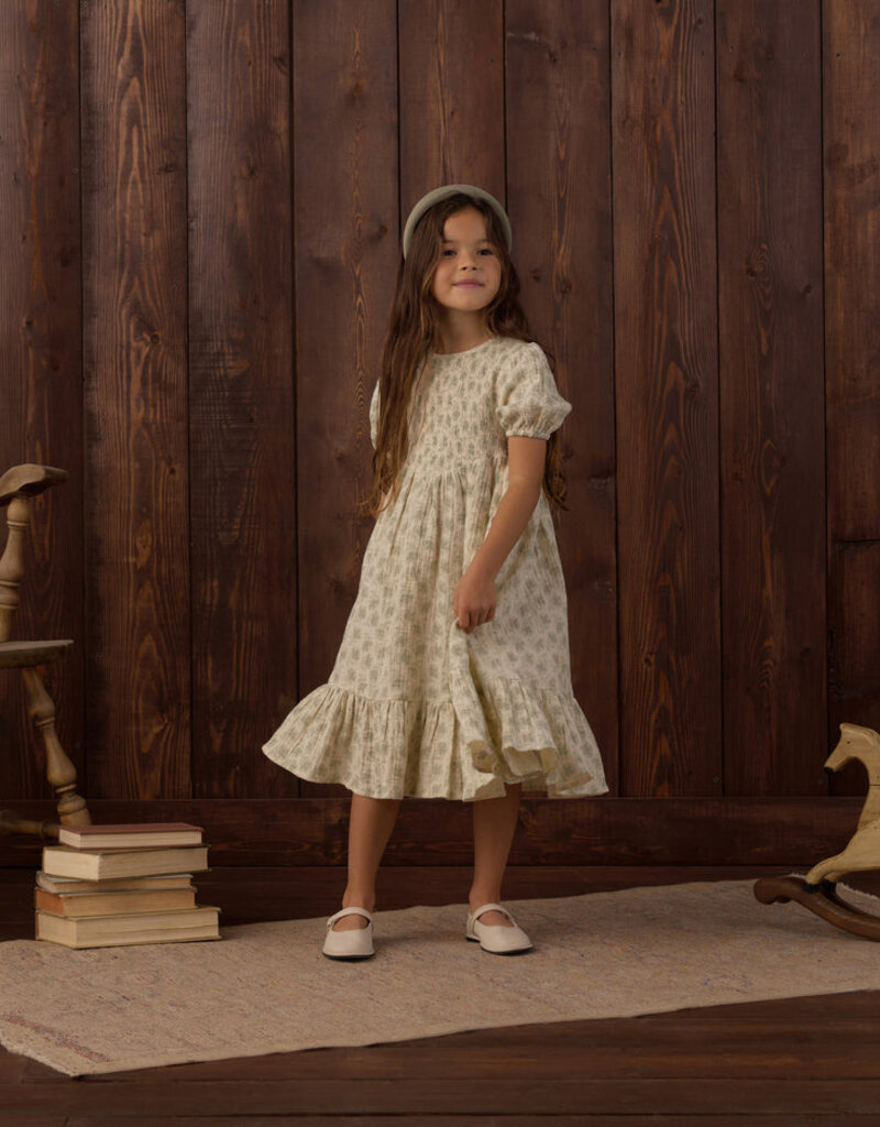 Rylee + Cru LLC LYDIA DRESS GREEN IRIS NATURAL