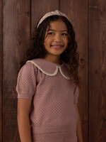 Rylee + Cru LLC POINTELLE COLLARED TOP ROSEWOOD