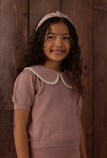Rylee + Cru LLC POINTELLE COLLARED TOP ROSEWOOD