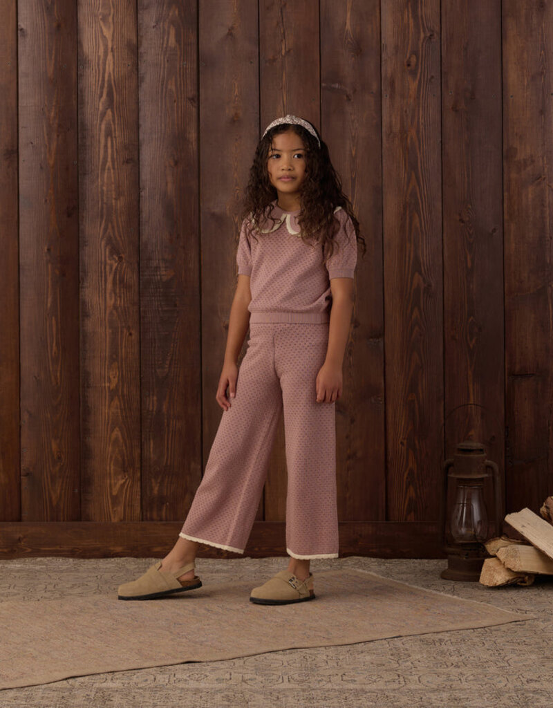Rylee + Cru LLC POINTELLE KNIT PANT ROSEWOOD
