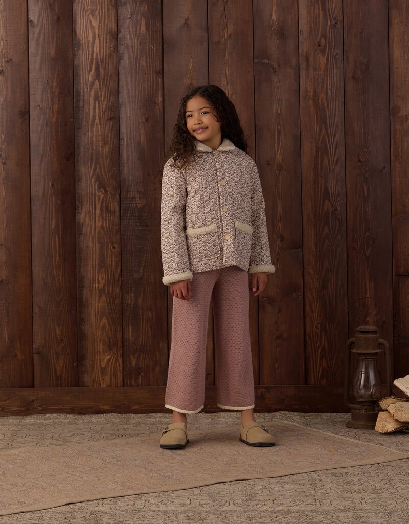 Rylee + Cru LLC POINTELLE KNIT PANT ROSEWOOD