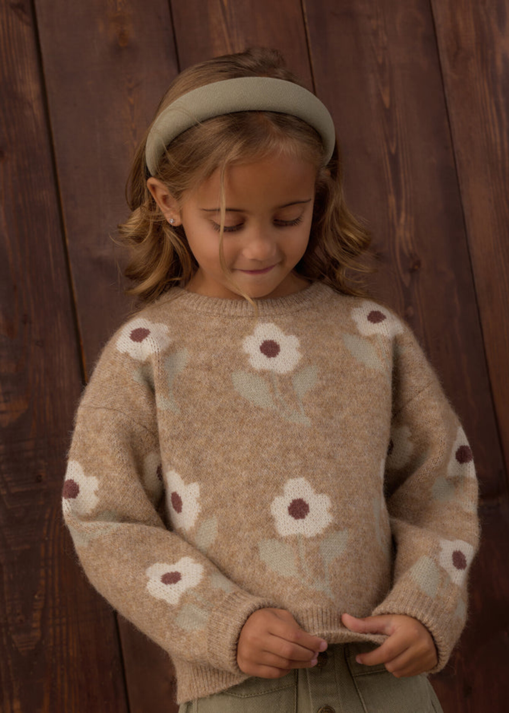 Rylee + Cru LLC ASPEN SWEATER FAWN FLOWER