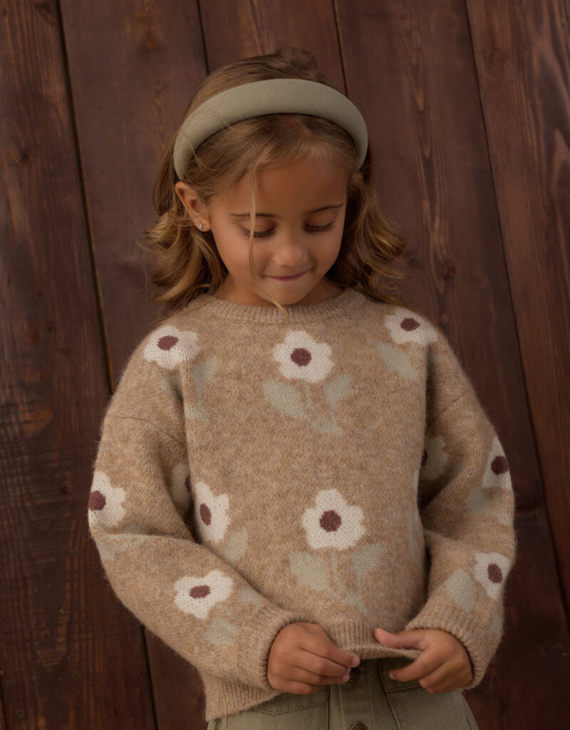 Rylee + Cru LLC ASPEN SWEATER FAWN FLOWER