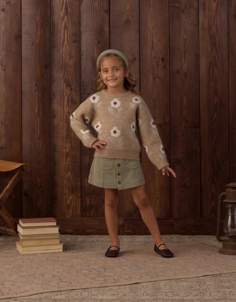 Rylee + Cru LLC ASPEN SWEATER FAWN FLOWER
