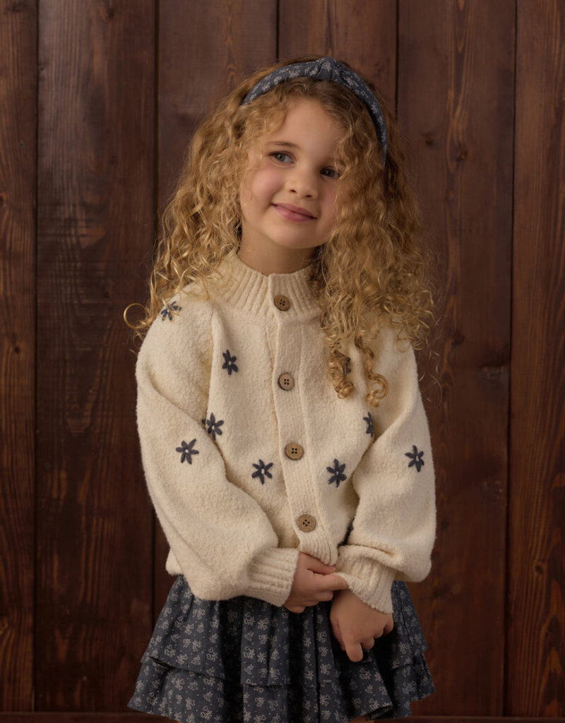Rylee + Cru LLC TULIP CARDIGAN MIDNIGHT DAISY NATURAL