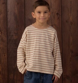 Rylee + Cru LLC CAMDEN LONG SLEEVE TEE FAWN STRIPE