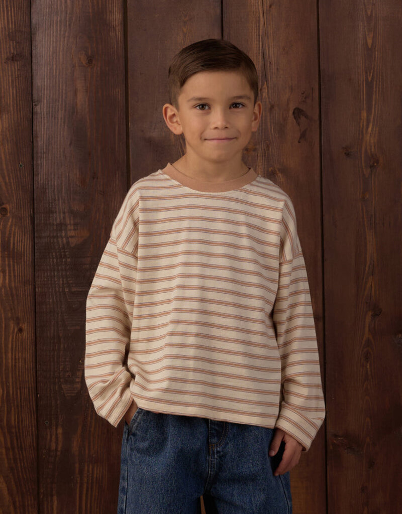 Rylee + Cru LLC CAMDEN LONG SLEEVE TEE FAWN STRIPE