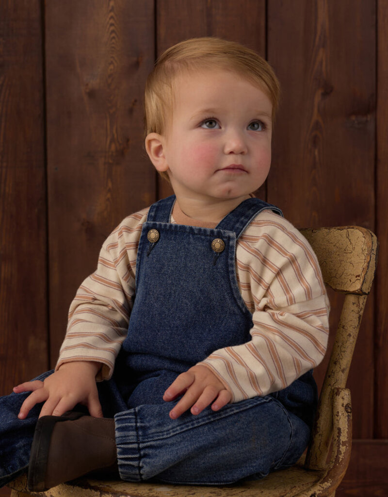 Rylee + Cru LLC CAMDEN LONG SLEEVE TEE FAWN STRIPE