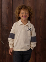 Rylee + Cru LLC RUGBY POLO MIDNIGHT NATURAL
