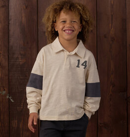 Rylee + Cru LLC RUGBY POLO MIDNIGHT NATURAL