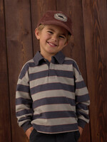 Rylee + Cru LLC RUGBY POLO SAGE STRIPE