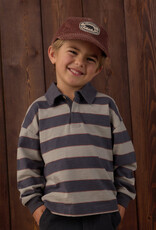 Rylee + Cru LLC RUGBY POLO SAGE STRIPE