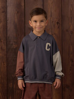 Rylee + Cru LLC COLLARED SWEATSHIRT COLOR BLOCK