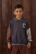 Rylee + Cru LLC COLLARED SWEATSHIRT COLOR BLOCK