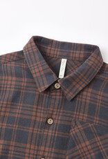 Rylee + Cru LLC COLLARED LONG SLEEVE SHIRT MIDNIGHT PLAID