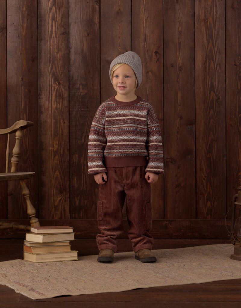 Rylee + Cru LLC ASPEN SWEATER MULBERRY MULTI-STRIPE