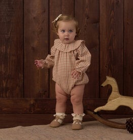 Rylee + Cru LLC COLETTE ROMPER FAWN GINGHAM