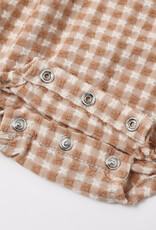 Rylee + Cru LLC COLETTE ROMPER FAWN GINGHAM