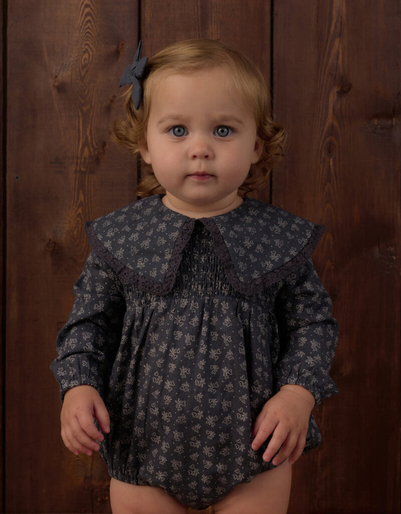 Rylee + Cru LLC FERN ROMPER HEART DITSY MIDNIGHT
